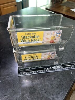 Stackable Wine Rack - Clear Refrigerator Bottle Organizer